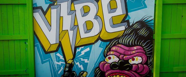 Colorful graffiti featuring the word 